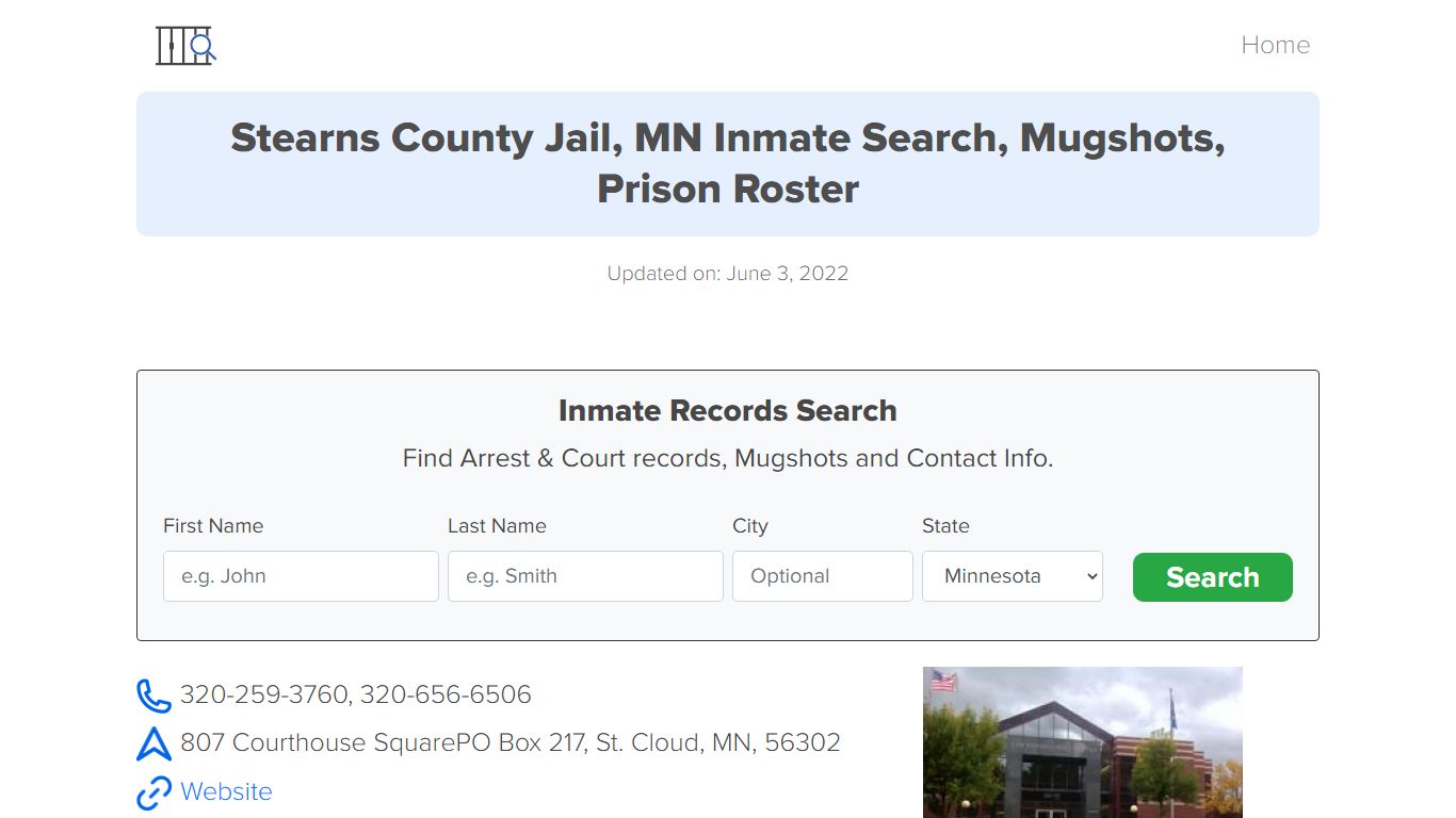 Stearns County Jail, MN Inmate Search, Mugshots, Prison ...