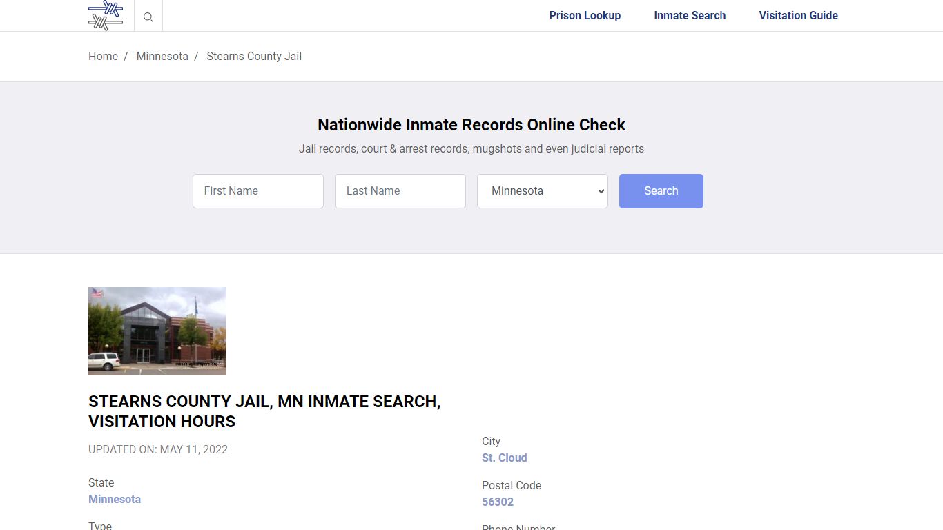 Stearns County Jail, MN Inmate Search, Visitation Hours